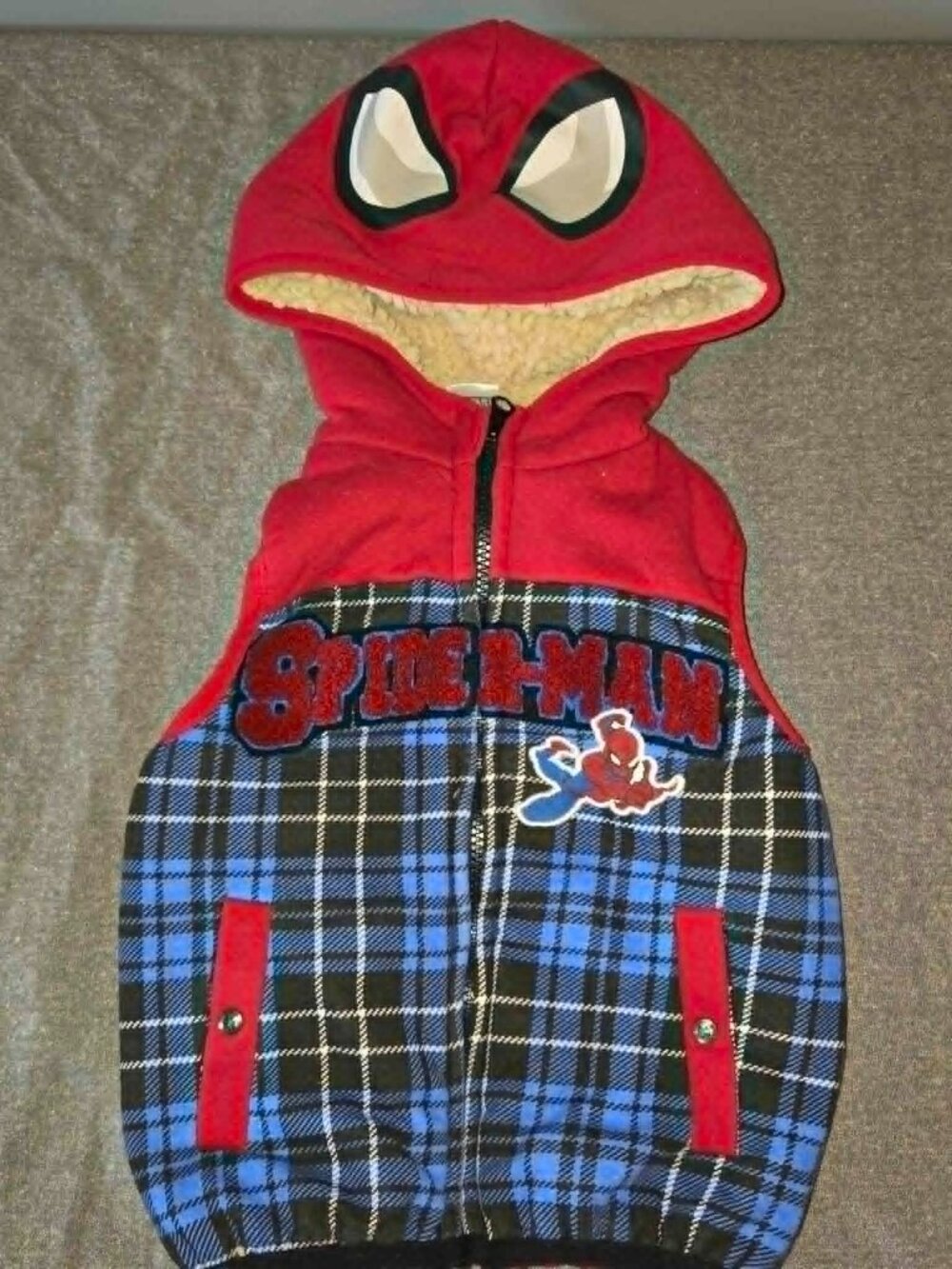 Marvel Spider-Man Sherpa Lined Hooded Jacket Size 3T